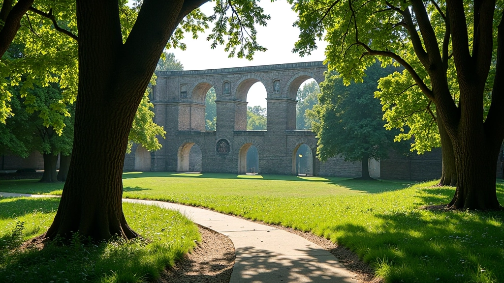 Parco con tracce di acquedotti romani e vegetazione naturale